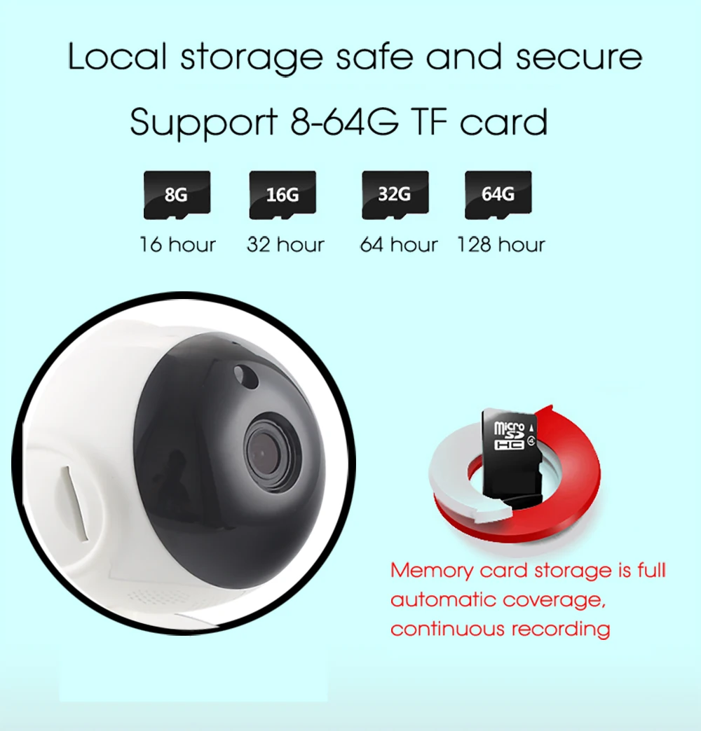 IP камера видеонаблюдения с функцией ночного видения Wi Fi 720P|Камеры