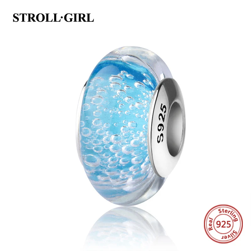 StrollGirl 925 silver sparkling Murano glass beads red color diy charms fit authentic pandora bracelet jewelry accessories gifts - Цвет: G1020