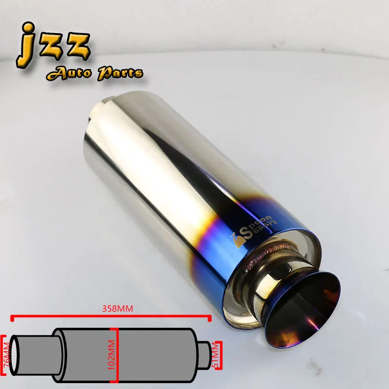 JZZ SPOON SPORT EXHAUST TIP HIGH QUALITY BLUE EXHAUST MUFFLER PIPE CAR