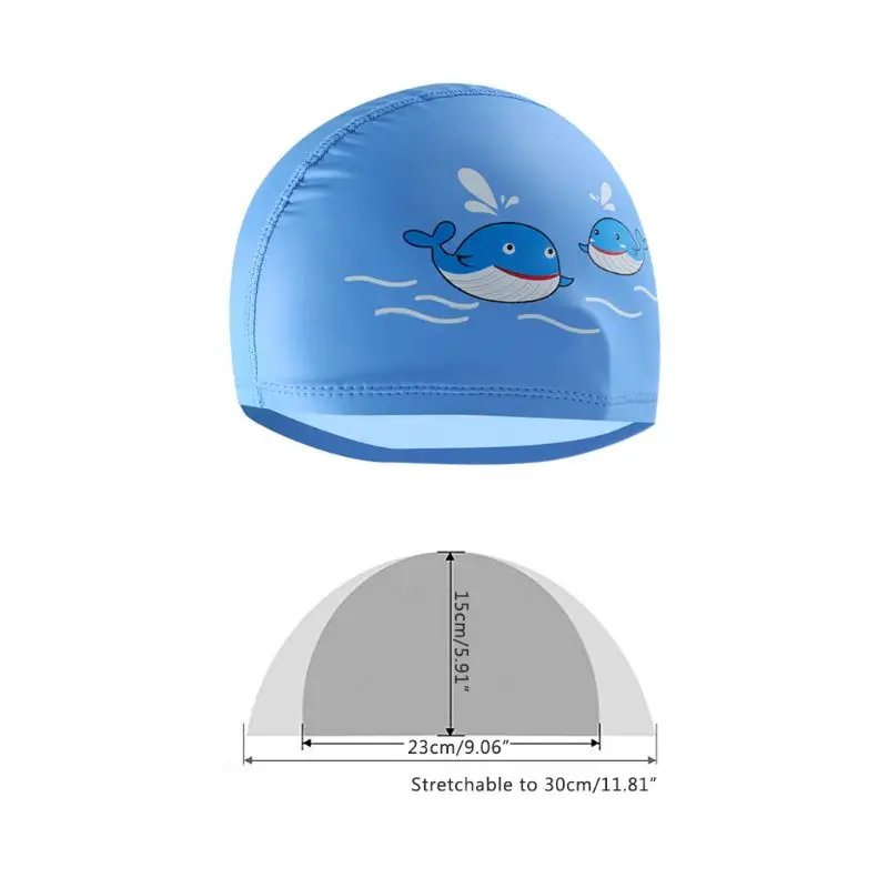 Шапочка для плавания с рисунками из искусственной кожи детские водонепроницаемая шапочка для плавания рыбы, с анималистическим принтом ушей шапочка для ныряния