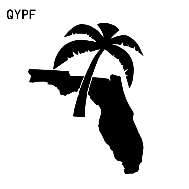 

QYPF 12.4cm*16.3cm Unique Palm Tree New Tide Refreshing And Beautiful Vinyl Car Sticker Graphical Window Decal C18-0458