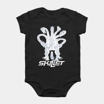 

Baby Onesie Baby Bodysuits kid t shirt Skillet American Rock Band Black Cotton Hip Hop Print Tee Newest Funny