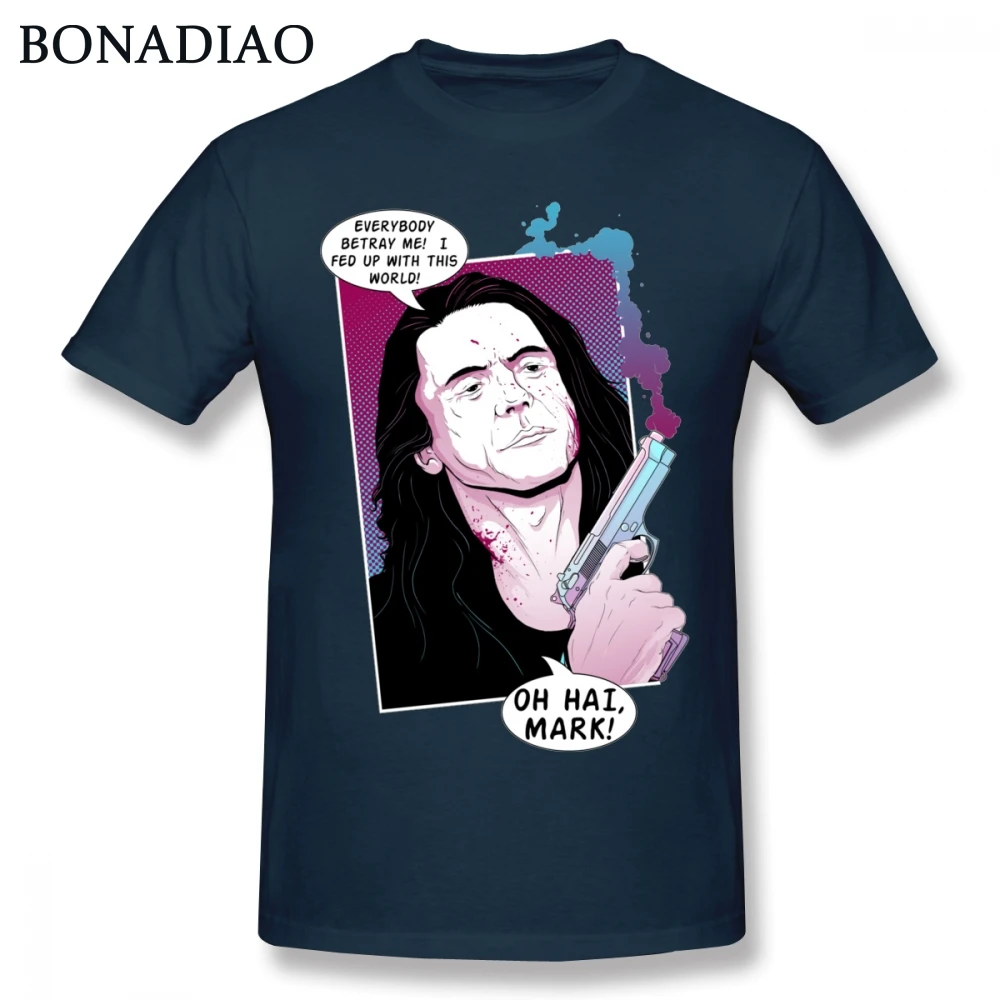 Классическая футболка с принтом фильма The Room Tommy Wiseau модная уличная одежда