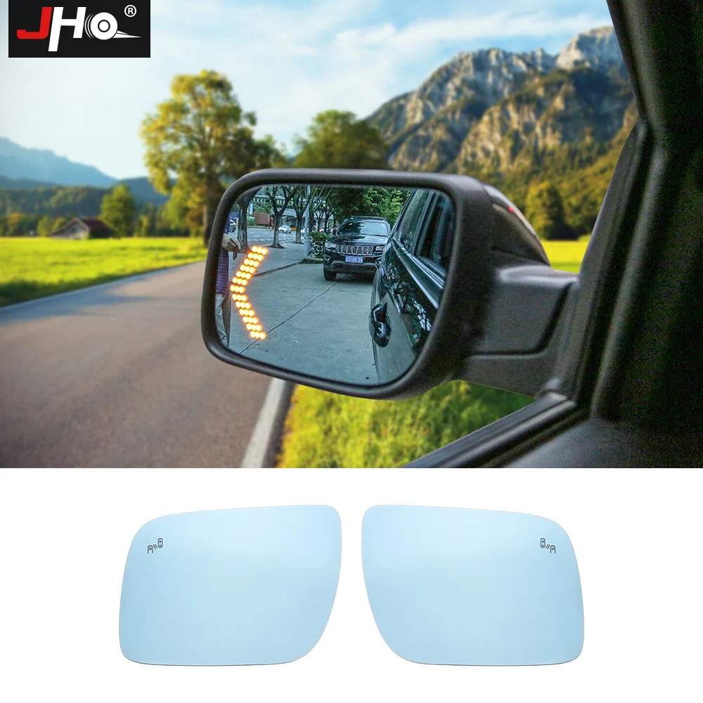 JHO Anti glare Rear View Side Mirror Glass with LED Turn Signal Light