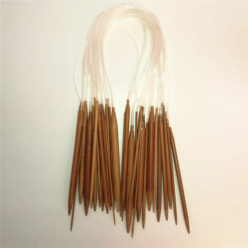 Bamboo circular ring knitting needles 18pcs Sizes 2.0mm 10.0mm 40cm