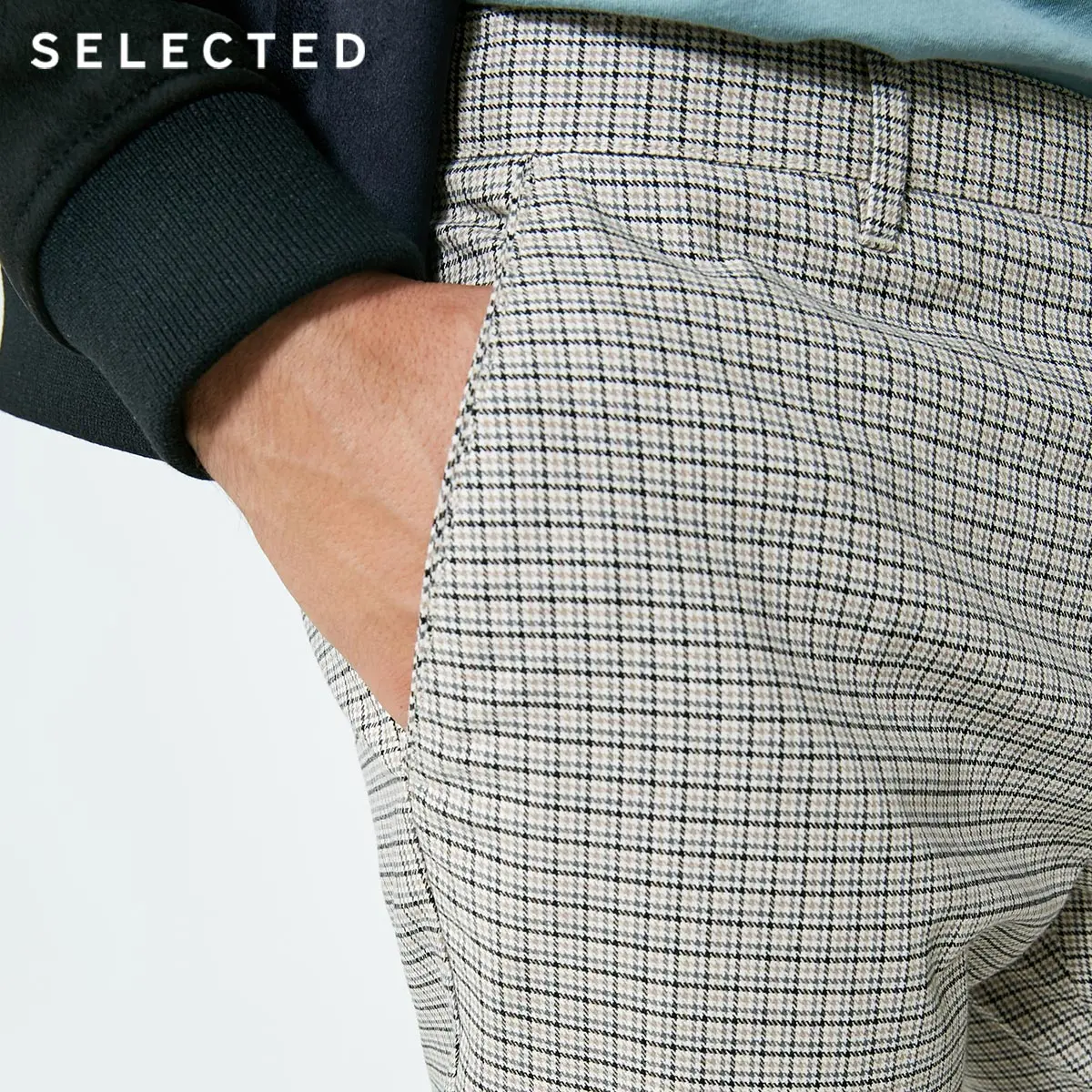 Избранные, новые мужские деловые повседневные хлопковые брюки в клетку, с моющейся подкладкой, nine minutes of pants S | 418314537