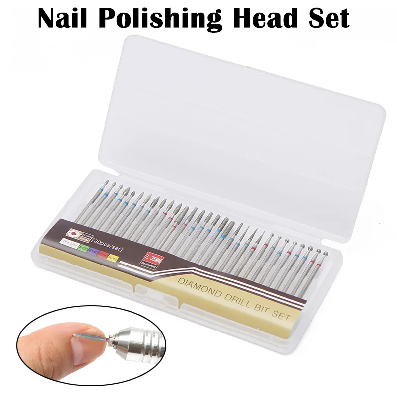 

Best 30Pcs/Set Nail Art Drill Bit Diamond Milling Rotary Burr Cutter Clean Files Electric Machine Tools QQ99