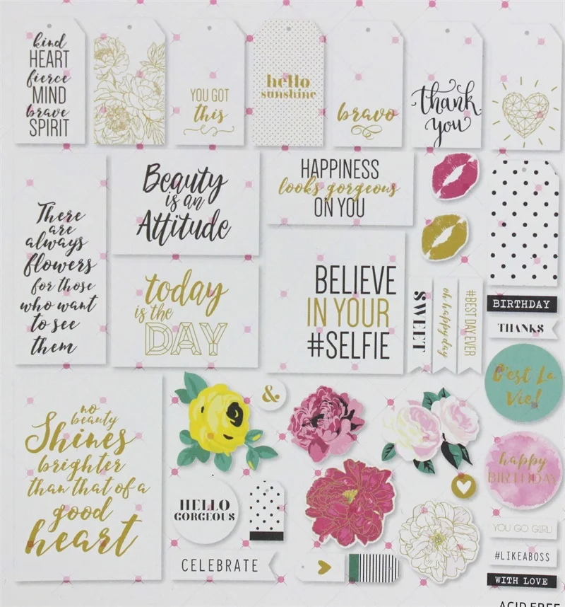 KSCRAFT 35pc Hello Sunshine Vellum бумажные высечки для скрапбукинга Happy planner/карточная