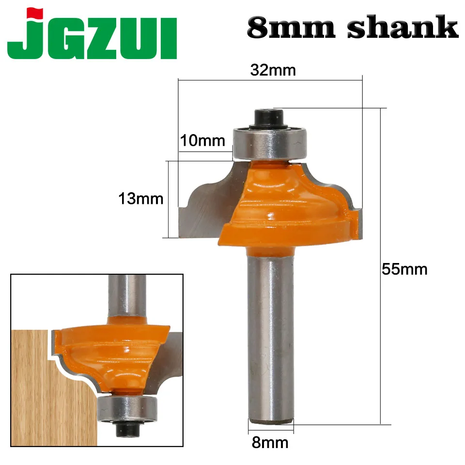 

1 PC8mm" Shank Round over and Beading Edging Router Bit Set C3 Carbide Tipped Tenon Cutter for Woodworking Tools