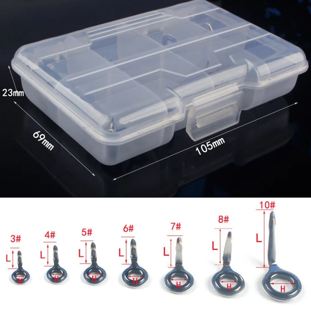 

1 Set Fishing Rod Guides Tips Repair Kit Stainless Steel Ceramic Rings Fishing Rod Guide with Case Fishing Tackle