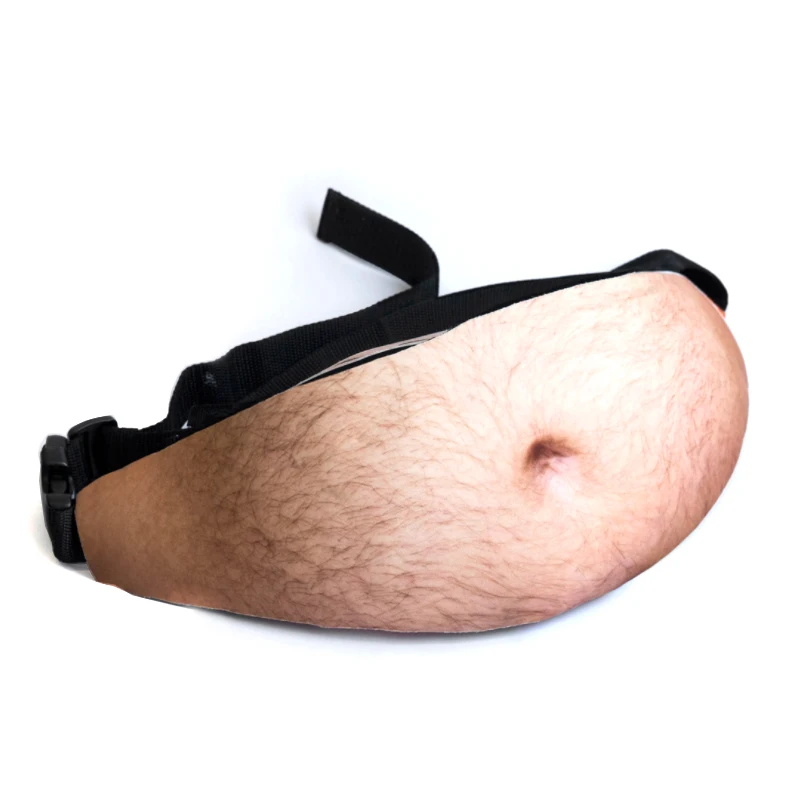 

2019 new arrival design beer belly waist packs bag men and women big belly pattern design hot sell button sexy sports waist bags