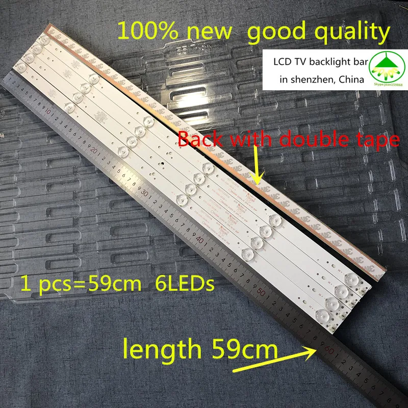 10pcs/Lot 6 lights 32 inches 59 cm general LCD TV backlight  LED light strip Changhong Hisense TCL general 32 inch  3V