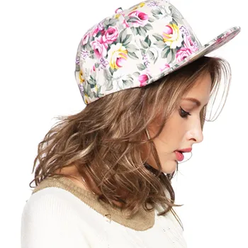 Floral Flower Snapback Adjustable Fitted Cap
