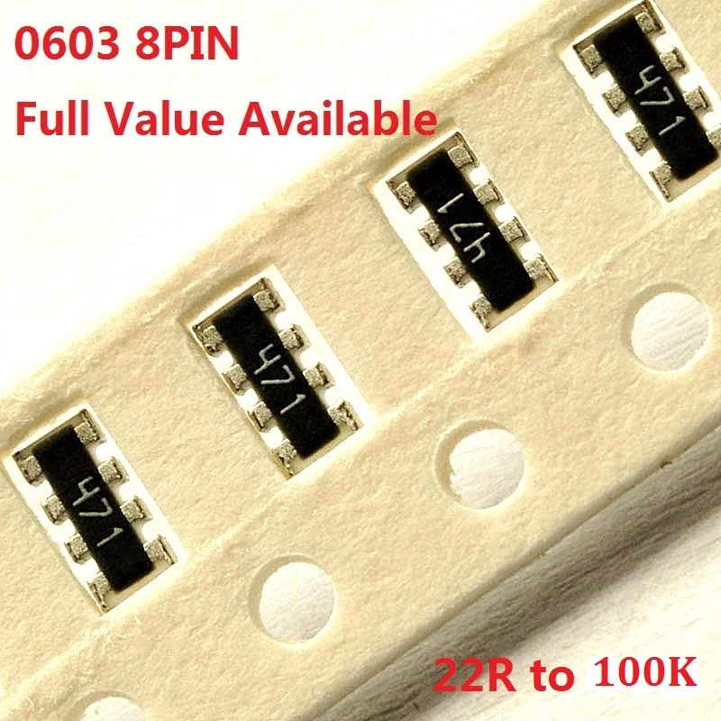 100PCS-0603-Networking-Resistor-Exclusion-8pin-22R-33R-51R-100R-150R ...