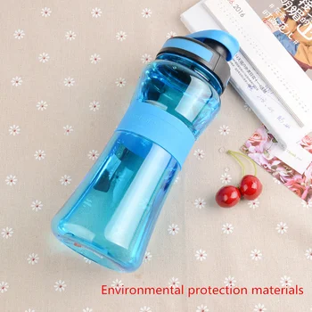 

550ML Leak-Proof Seal Nozzle Sport Bicycle Plastic Water Bottles With Safe Material With Cover Lip Filter BPA Free Space Shaker
