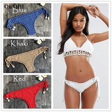 OCQBI, женские сексуальные бикини, одноцветные плавки, женские плавки, купальник, бикини для женщин