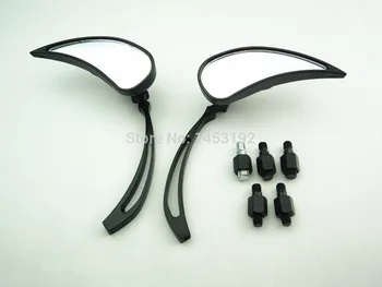 

NEW Free Shipping Black Teardrop Rearview Mirrors For Harley Motorcycle Cruiser Chopper Custom