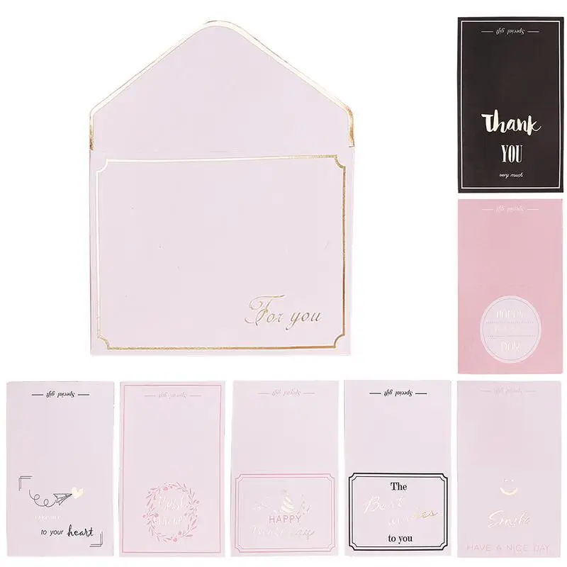 

Hot Stamping Birthday Card Blank New Year's Day Blessing Postcard Creative Mini Card Hard Paper Small White Card Embossing Paper