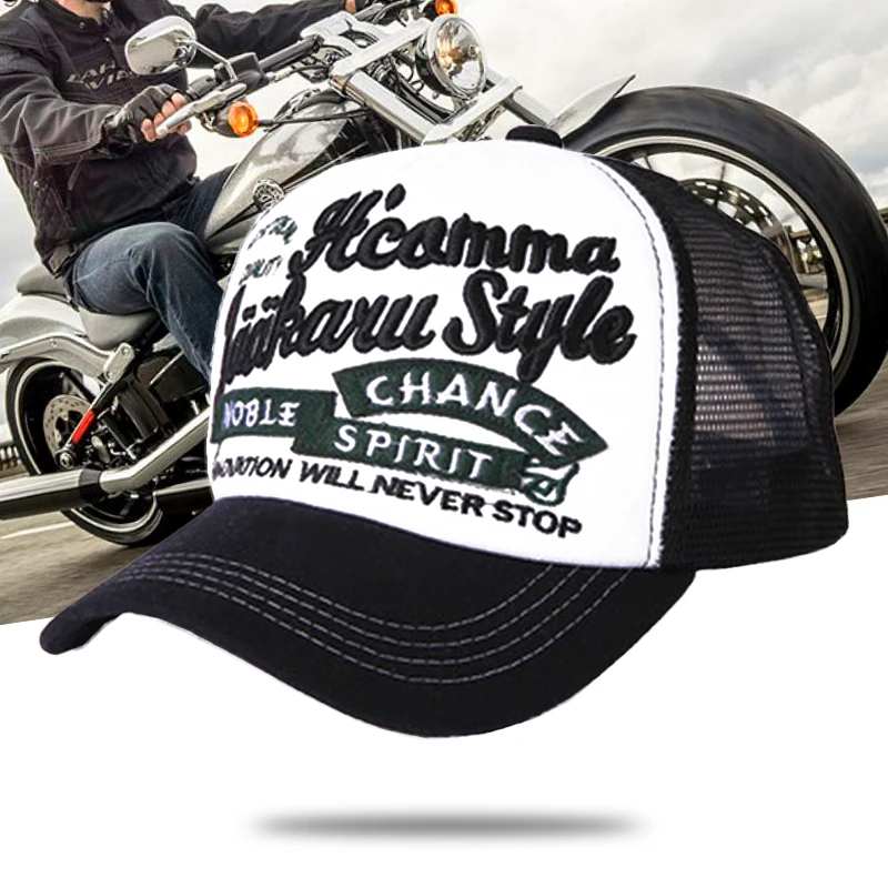 

Hip Hop Caps Motorcycle Helmet Summer Mesh Snapback Hats For Boy Girl Trucker Cap Punk Motorbike Dad Hat Moto Mask Baseball