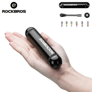 

ROCKBROS 6 IN 1 Ratchet Wrench Bicycle EDC Tools CR-MO Steel Torque Wrench Bike Repair Tools EDC Screwdriver Multifunction Tools
