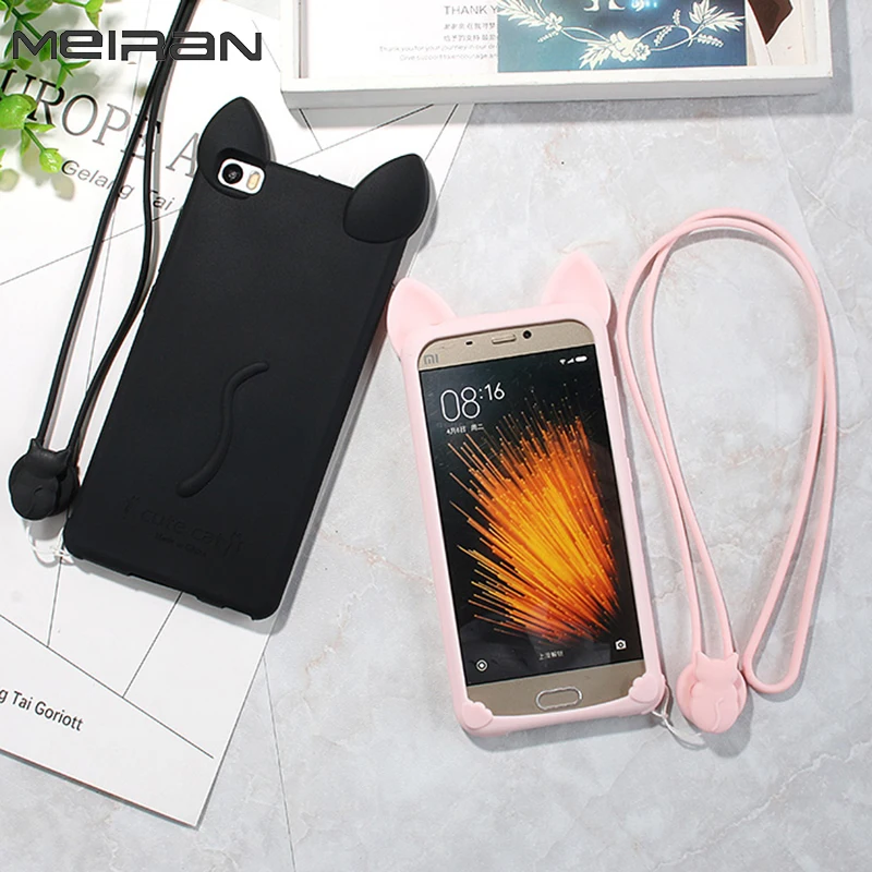 New Cartoon Cat Female Style Soft Silicone Shell Phone Case For MImax/MInote/MI5/MI4c/MI4 |