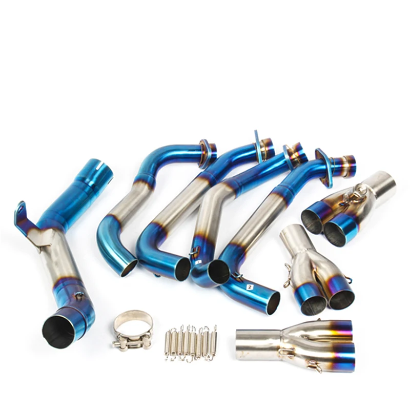 For Kawasaki Z900 Exhaust Pipe Muffler with Stainless Steel/Titanium Alloy Front Middle Set Link Pipe - - Racext 25