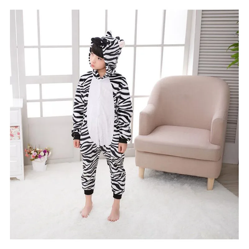 Kigurumi Zebra Pajamas Animal Party Cosplay Costume Flannel Onesies Game Cartoon Animal Sleepwear anime cosplay female