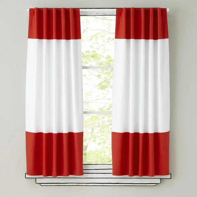 100% coton rouge couleur bord rideau blanc et rouge bande rideau ... 100% coton rouge couleur bord rideau blanc et rouge bande rideau ...