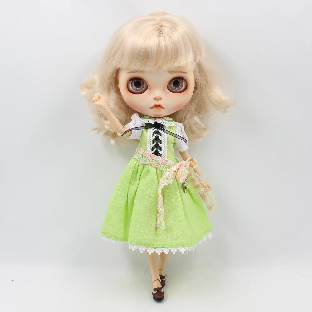 

Blyth Doll Clothes for 1/6 Body Green Lace Dress Free Shipping