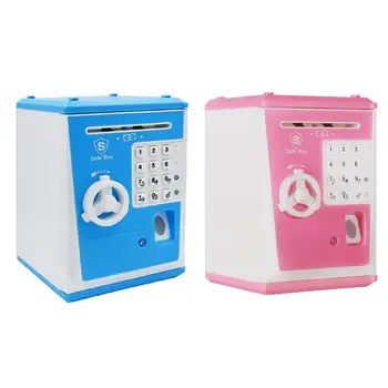 

Kids Mini Money Saving Boxes Children Simulation Electronic Bank ATM Password Cash Coins Deposit Toy can automatic rolling money