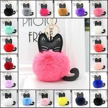 Cartoon Cute Cat Plush Ball Pendant Keychain Kitten Car Key Ring Handbag Hang Decoration for Women Cartoon Cute Cat Plush Ball Pendant Keychain Kitten Car Key Ring Handbag Hang Decoration for Women