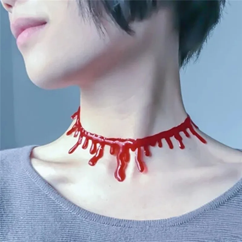 3PClot Halloween Props Bloody Cut Neck Zombie Injury Sticker Scars Tattoos Fake Scab Fx Costume Makeup Necklace Halloween Decor (3)