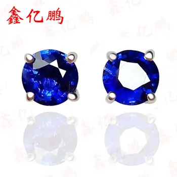

18 k gold inlaid natural Sri Lanka sapphire studs earrings