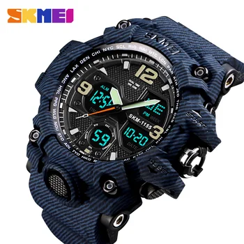 

SKMEI Luxury Denim Style Sports Watches Men Fashion Digital Quartz Watch Waterproof Casual Military Wrist Watch Clock Relogio