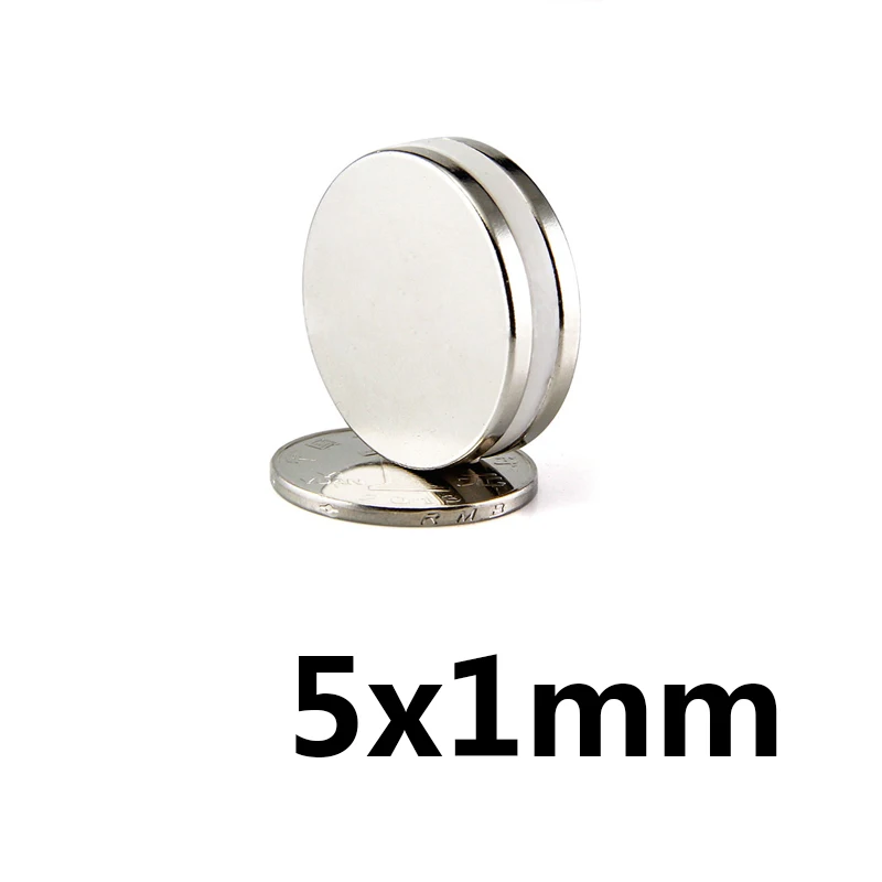 

100Pcs 5 x 1mm N35 Super Strong Rare Earth Fridge Permanet Magnet 5 * 1mm Small Round Neodymium Magnet