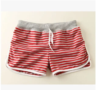 50 шт./лот Federal Express быстро женские тонкие хлопковые шорты для активного отдыха; Летние яркие цвета с принтом в виде букв Шорты - Цвет: Stripe red