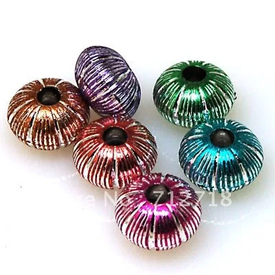 

Beads,Loose beads 8*12mm abacus shape colorful beads with silverline sold of 390pcs (Min Order $20)