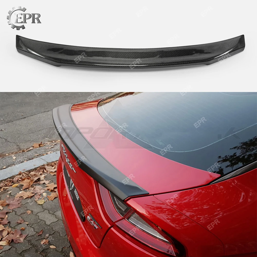 

For Kia Stinger 2018 Type S Carbon Fiber Rear Trunk Spoiler Wing Lip Add on Body Kit Stinger Tuning Part Carbon Spoiler For Kia