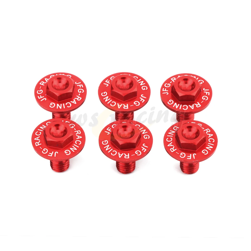 Newsmarts 6PCS CNC Front Fork Guard Bolts Screw Replacement for Honda CR125 CR250 CRF250R CRF450R CRF250X CRF450X Red