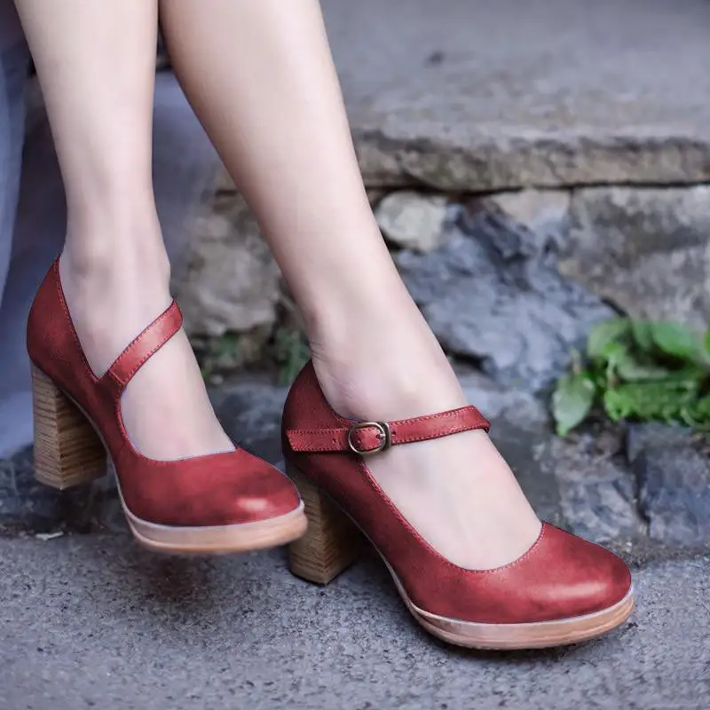 Новинка; винтажные женские туфли-лодочки; классические туфли из лакированной кожи на высоком каблуке; свадебные туфли; женские туфли-лодочки на высоком каблуке - Цвет: red kouzi