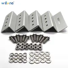 Willone Free Shipping Z style PV Solar Panel Mounting kits 4 aluminum Brackets with stainless bolt for Solar System Fitting