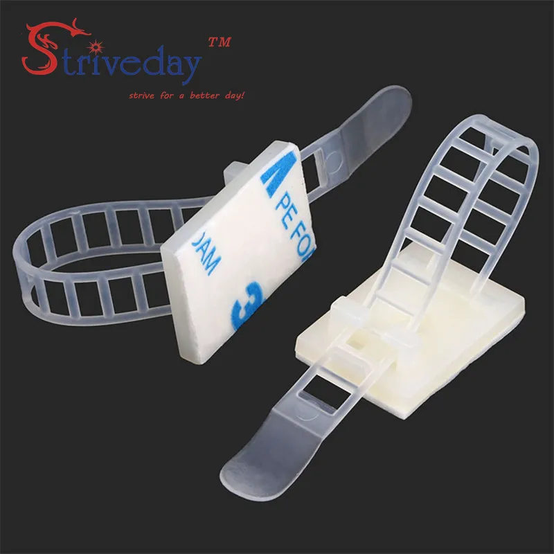 

50 pcs CL-3 Adjustable Cable clamps wire cable Tie Mounts Environmental protection Screw holes Adhesive Beamline Ties Mounts