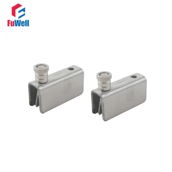 

4pcs 52mm length Silver Tone Stainless Steel 8-10mm for Bathroom Shower Glass Door Hinge Clamps Clip