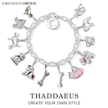 

French Dog Terrier Vintage Animals Bulldog Charms Pendant 925 Sterling Silver Europe Trendt Jewelry For Women & Men