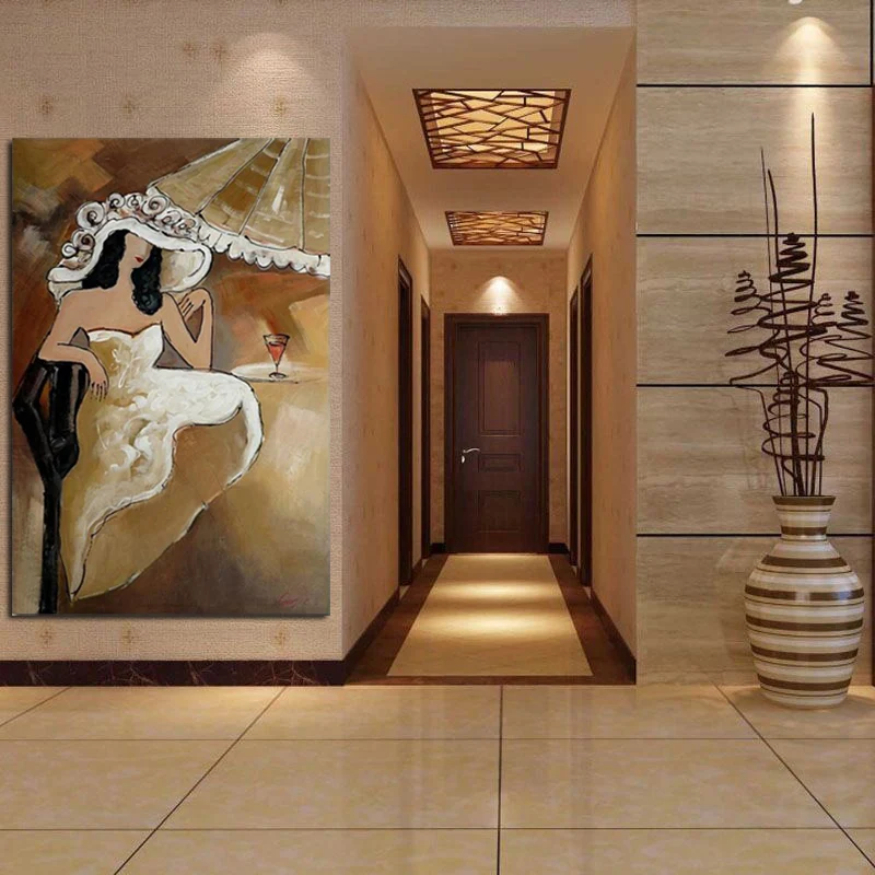 

Hand Painted Abstract Oil Painting On Canvas Figure Painting Beauty Portrait Home Decor Decorative Wall Pictures Ready To Hang