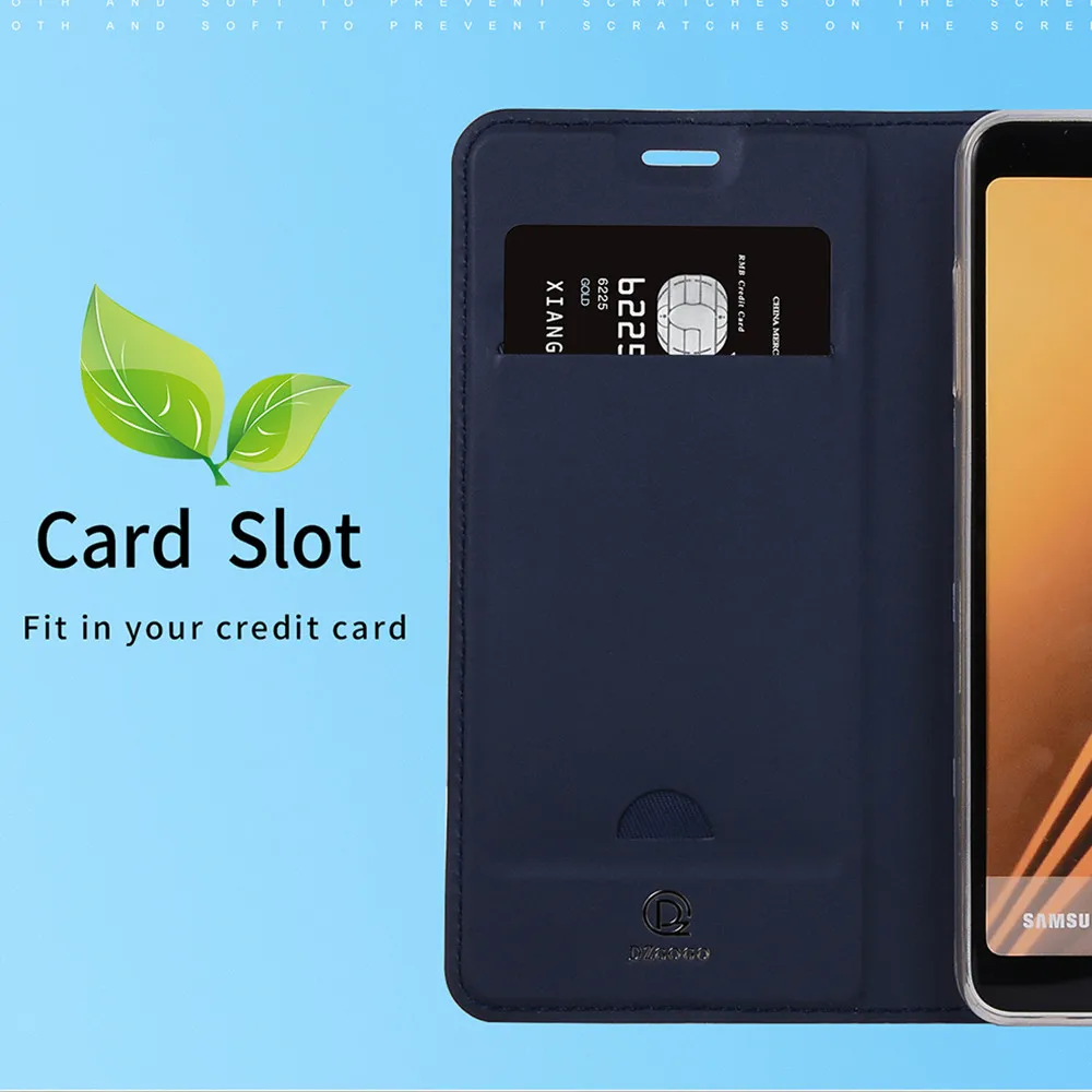 Для Samsung Galaxy A8 Plus 2018 чехол Высокое качество Флип PU кожаный для Полная