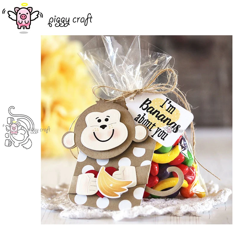 

Piggy Craft metal cutting dies cut die mold Monkey card decoration Scrapbook paper craft knife mould blade punch stencils die