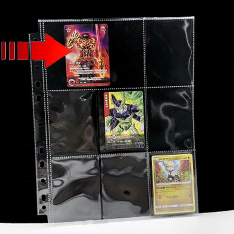

20PCS/Lot 9 pockets transparent Board game clear cards page trading card protector the magical collection gathering pocket page