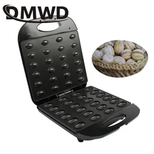 Dmwd elétrica fabricante de bolo noz automática mini porca waffle pão bakeware sanduíche ferro torradeira pan café da manhã forno