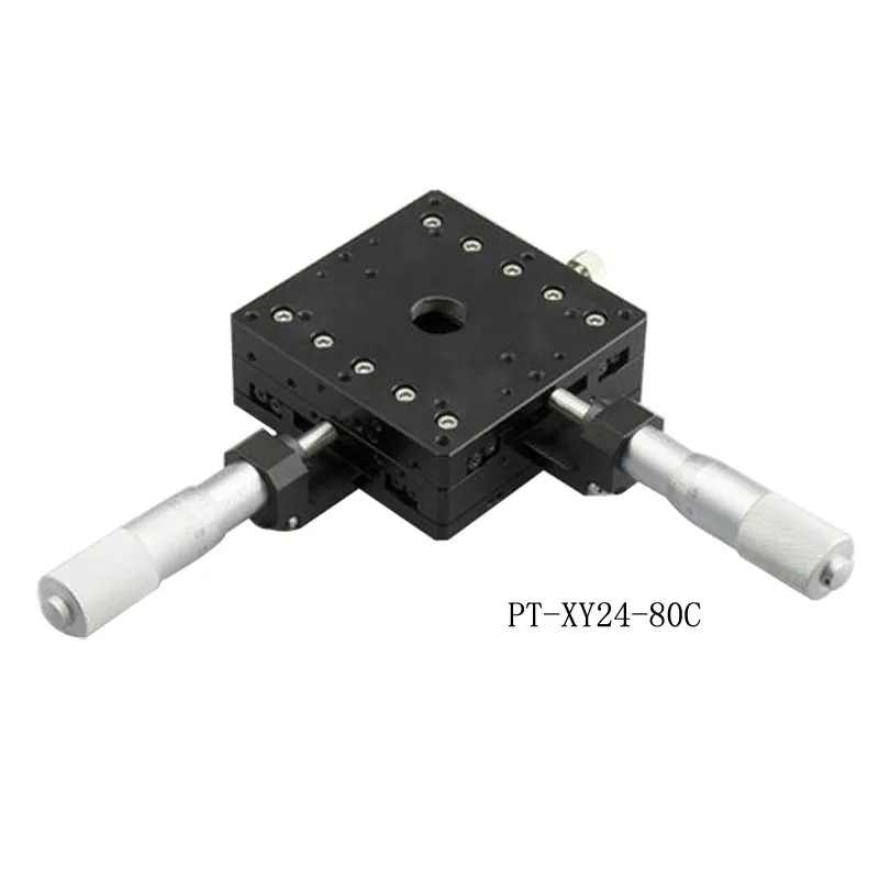 

PT-XY24-80C/R/L XY Axis Trimming Station Manual Linear Stage Manual Displacement Station Manual Platform Optical Sliding Table